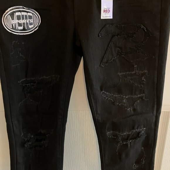 Smoke Rise Red Janis High Rise Slim Skinny Black Curvy Fit Jeans Size 9/28 NWT - Picture 3 of 13